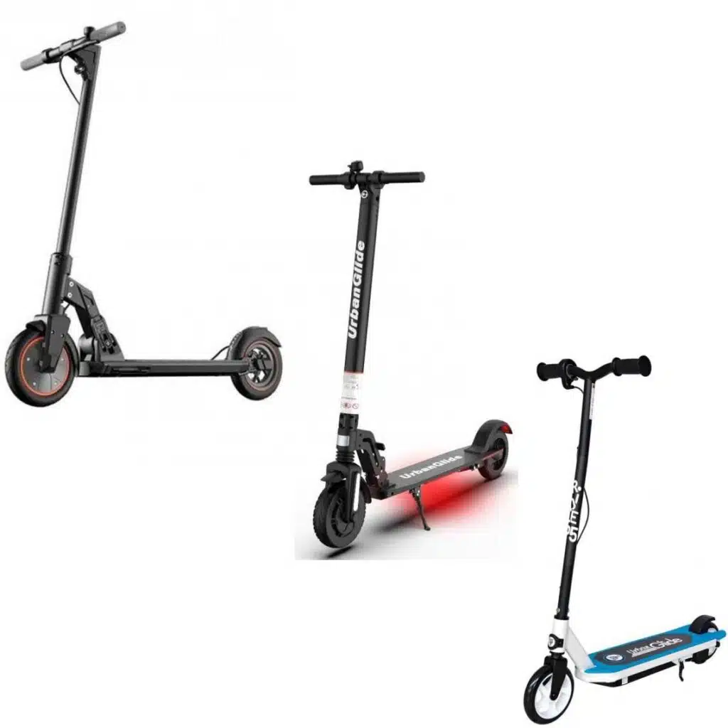 Différents modèles de trottinettes électriques avec la Urban Glide Ride 82 +
