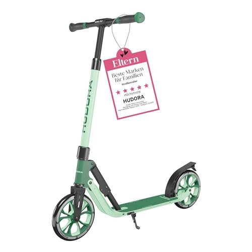 HUDORA BigWheel 205 Advanced Scooter - Trottinette Confortable en Aluminium pour jusqu'à 100kg - Réglable en Hauteur & Pliable - pour Enfants/Adolescents & Adultes