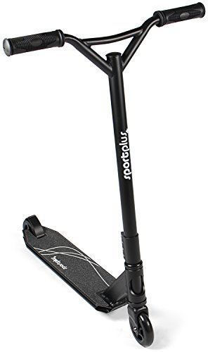 SportPlus - Trottinette Freestyle - Résistante aux Acrobaties et Sauts - Stunt Scooter/Trick Scooter - Robuste et de Haute Qualité - Plusieurs Coloris Disponibles ! (Noir)